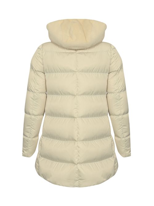 Piumino A Shape in raso e lady alternative fur bianco Herno | PI001934D 12170Z1000
